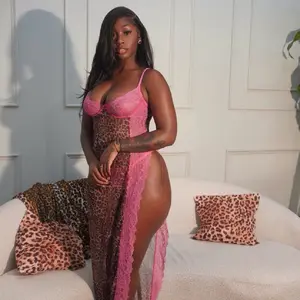 Bubblegum Pantheress Leopard Print Slit Lingerie Dress