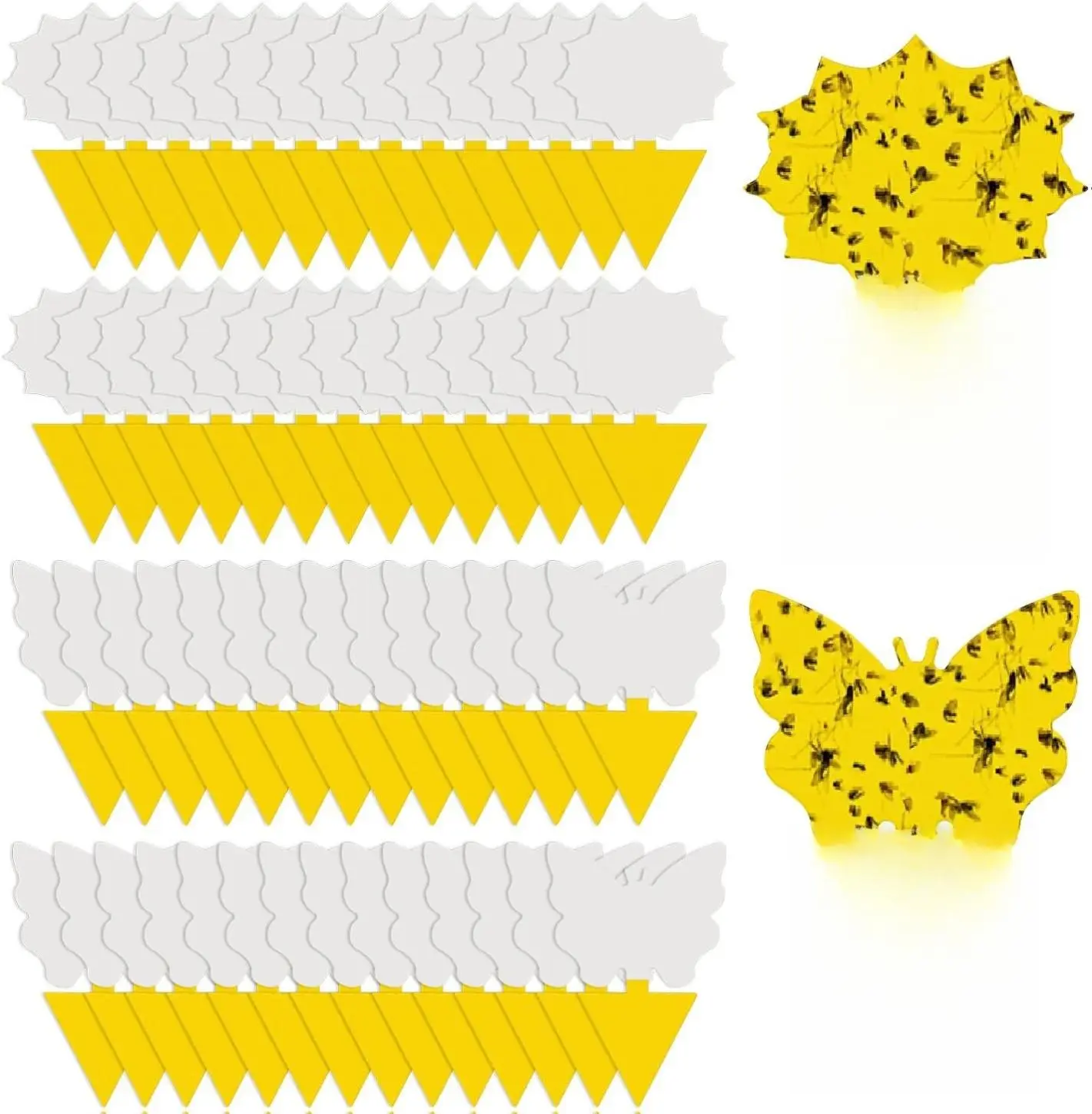 58 Pcs Flying Insect Traps for Plants,Indoors, Outdoors, Kitchen, Office, Yellow Sticky Traps for Fungus Gnat, Fly and Flying Insects, Non-Toxic & Odorless, Kid & Pet Safe, Economic Pack