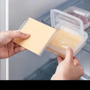 Cheese Slicer Storage Box for Vegetables, Fruits, Ginger, Garlic, Ice Cubes and Butter in Refrigerator