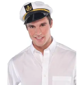 Yacht Skipper Hat - Captain - White - Costume Accessory - One Size