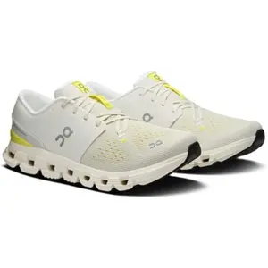 On Men's Cloud X 4 Sneakers Ivory/Lime 3ME30043072