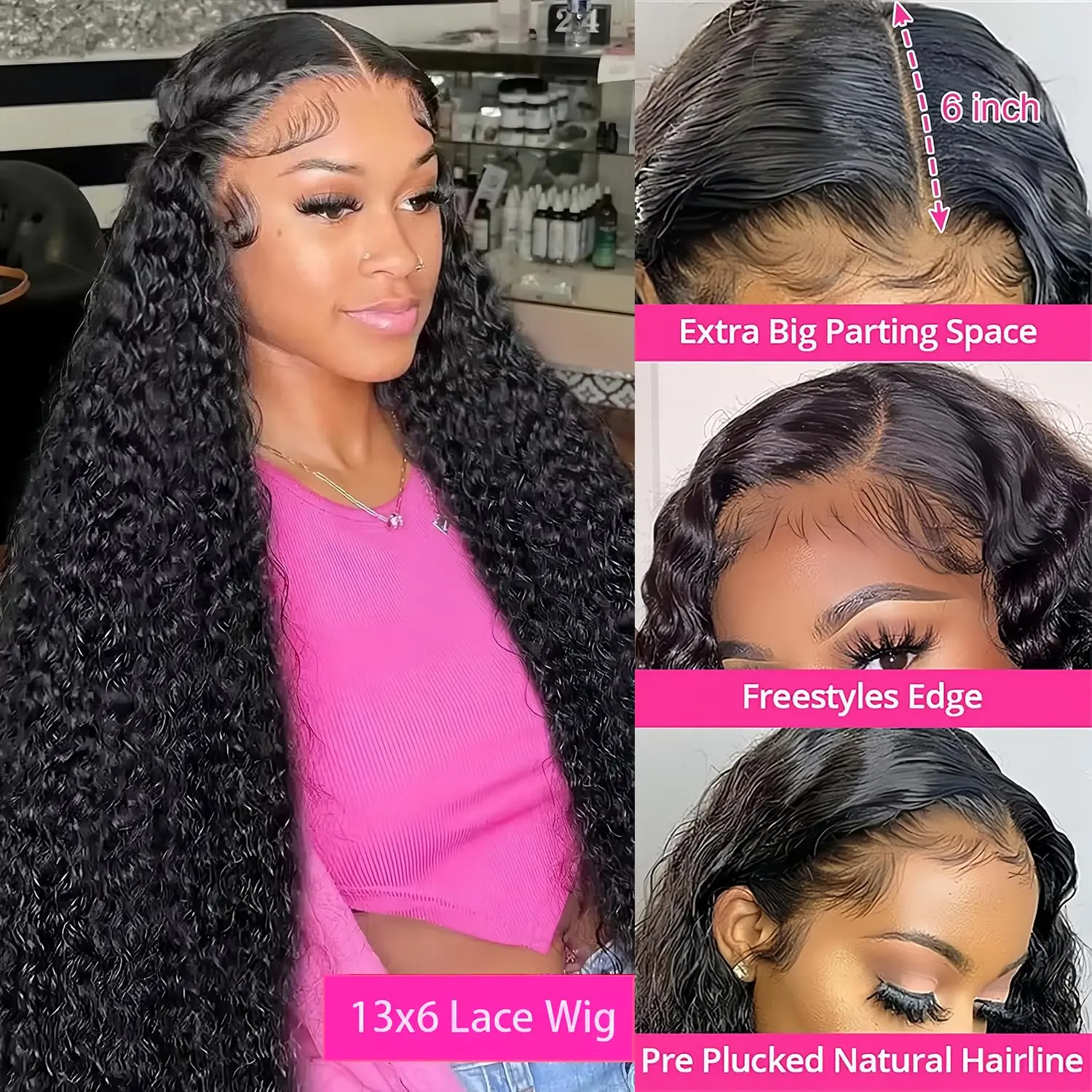 30 Inch $74.9】Haloqueen 13x6 36 Inch Deep Wave Lace Front Human