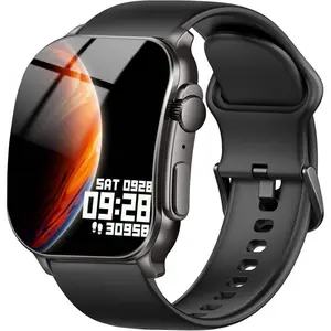 Smart Watch, 2.01" AMOLED Curved Display Fitness Tracker with Answer/Make Calls, Fitness Watch with Fitness and Sleep Trackers, Heart Rate Monitor, Always-On Display, Water Resistant, for Android iOS
