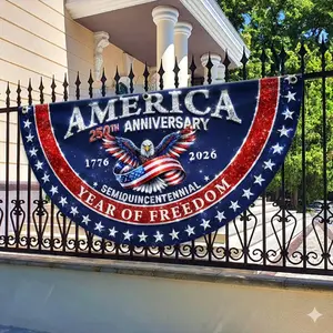 USA 250th Anniversary Fan Flag: Semiquincentennial 1776-2026 Patriotic Eagle Outdoor Banner, 250 Years Of Freedom, July 4th Independence Day