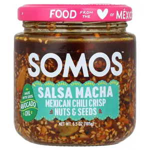 Somos Salsa Macha, Mexican Chili Crisp, Nuts & Seeds, Medium, 6.5 oz (185 g)