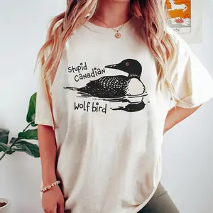 Stupid Canadian Wolf Bird Shirt, Hockey Romance LGBT Hockey Fan Gift, Heated Rivalry Inspired Shirt, Team Hollanov Shirt