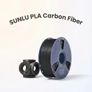 SUNLU Carbon Fiber PLA, Strong and Lightweight PLA 3D Printer Filament, PLA Filament 1.75mm Dimensional Accuracy +/- 0.02 mm, Neatly Wound 3D Printing Filament, 1KG Spool. (Black)