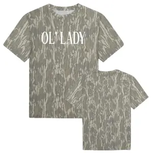 Mossy Oak Bottomland OL' LADY, Vintage Bottomland Camo Tee, Mossy Oak Washed Out Camo Logo Tee, Mother's Day Gift, Gift For Lovers, Gift For Her
