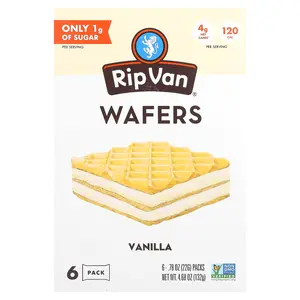 Rip Van Wafels Wafers, Vanilla, 6 Pack, 0.78 oz (22 g) Each Rip Van Wafels Wafers, Vanilla, 6 Pack, 0.78 oz (22 g) Each