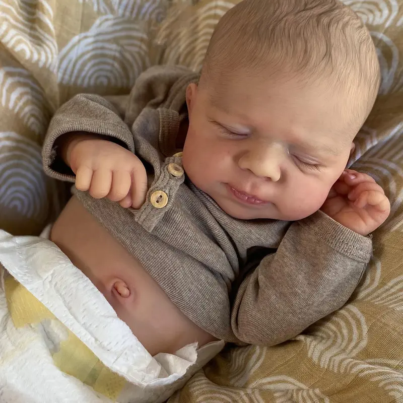 18-Inch Lifelike Reborn Baby Doll (rebornbabydoll) - Full Body Vinyl, Handcrafted, Anatomically Correct, Blushing, Hand-Drawn Hair, Toddler Toy for Child Play with Bottle Compatibility