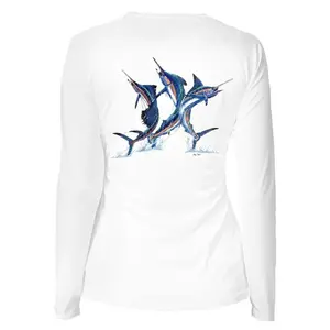V-neck Marlin Trio Performance Shirt for Ultimate Comfort and UV Protection