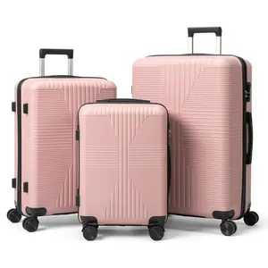 【Summervibes】Ubesgoo 3-Piece PP Hard Shell Luggage Set 20/24/28 Inch, Non-TSA Approved with Built-in TSA Lock, Combined Top & Side Carry Handles, Lightweight Durable Travel Suitcase