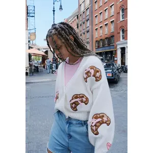 Bows and Croissants Puff Cardigan