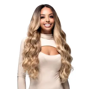 Bobbi Boss Human Hair Blend HD Lace Front Wig Glueless 13X4 Deep Lace MBLF403 Hannie