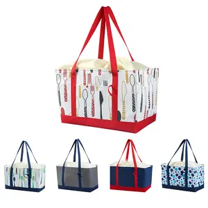 Large Insulated Tote Bag – Foldable Thermal Grocery Bag for BBQ, Picnic & Food Delivery (Aluminum Foil Lining)