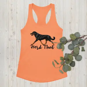 "Herd That" Natural B&T Beauceron Women’s fitted racerback tank top