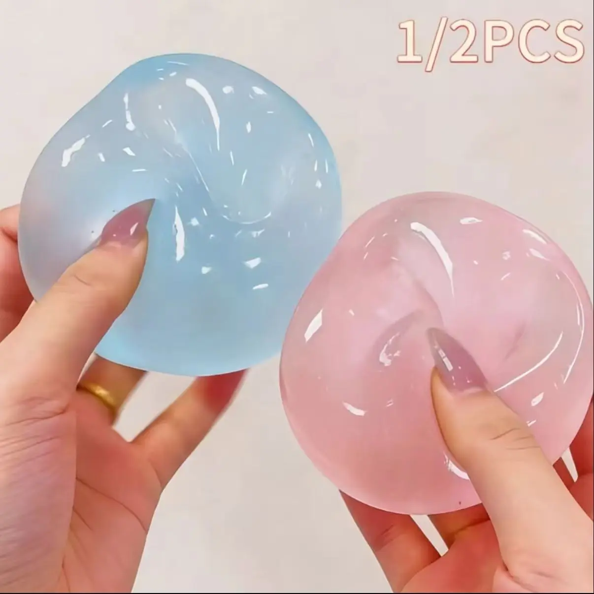 Tacky Gel Squeeze Fidget Ball - Slow Rebound Round Squishy Moldable Decompression Toy, Portable Desk Anxiety Relief Product for Kids & Adults, Fidget Balls, Decompression Squeeze, Moldable Stress Ball
