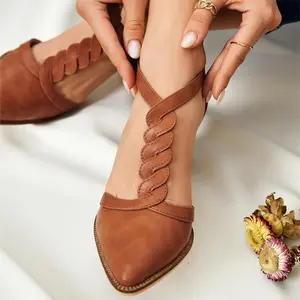 Fashare Womens Block Chunky Heels T Strap Dress Shoes Closed Toe Braided Stacked Heeled Sandals Pumps Fashare Womens Block Chunky Heels T Strap Dress Shoes Closed Toe Braided Stacked Heeled Sandals Pumps