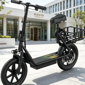 Commuter Electric Scooter with Rear Storage Basket, Smart App Connect, 500-750W Peak Motor, 48V 22.5Ah Battery, 22MPH Top Speed, 21-27 Miles Mile Range