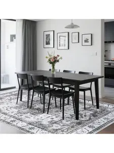 【Christmas Gift】Brown-5*7 feet  Faux Wool Boho Vintage Floral Printed Ultra Thin Low Pile Area Rug  Machine Washable Stain Resistant Pet Friendly Non Shedding Non Slip Bordered Floor Covering For Living Room Bedroom Kitchen