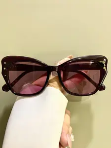 Cat Eye Glasses, Retro Fashion Decorative Eyeglasses for Men and Women, Metal Hinged PC Lenses