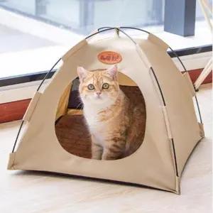 Easy Setup Pet Tent for Small Dogs Cats - Cozy Cat House with Removable Mat | Collapsible Nest for Backpacking Road Trip Picnic | Ideal Birthday Gift for Pet Parents with Carrying Bag Pet Bed Waterproof Fabric