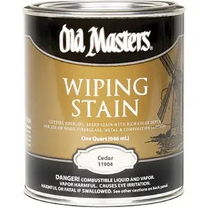212 MAIN Old Masters 11904 Oil-Based Cedar Wiping Stain - 1 Qt, 240 VOC, Slow-Dry Interior Wood Stain for Woodworking Projects (Automotive Car Washing & Maintenance Paint Care)