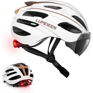 Lumdeer RC1 Bike Helmet for Adults - Superior 24 Airflow Road Cycling Bicycle Helmet Lightweight, USB Rechargeable Light, Ajustable Dial &Strap
