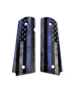 Premmium Grips 1911 Full-size  grips with Thin Blue Line Printed Image Acrylic pearl