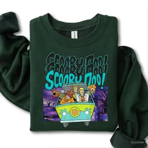 Scooby Doo Sweatshirt, Spooky Season Crewneck for Men and Women, Vintage movie 90s Halloween Sweater, Printed in USA, For Men, For Women