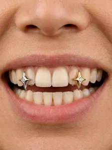 1PCS Hip Hop Star Teeth Grillz With Cubic Zirconia Single Caps Charm Grills For Men Women Jewelry Tooth Gem