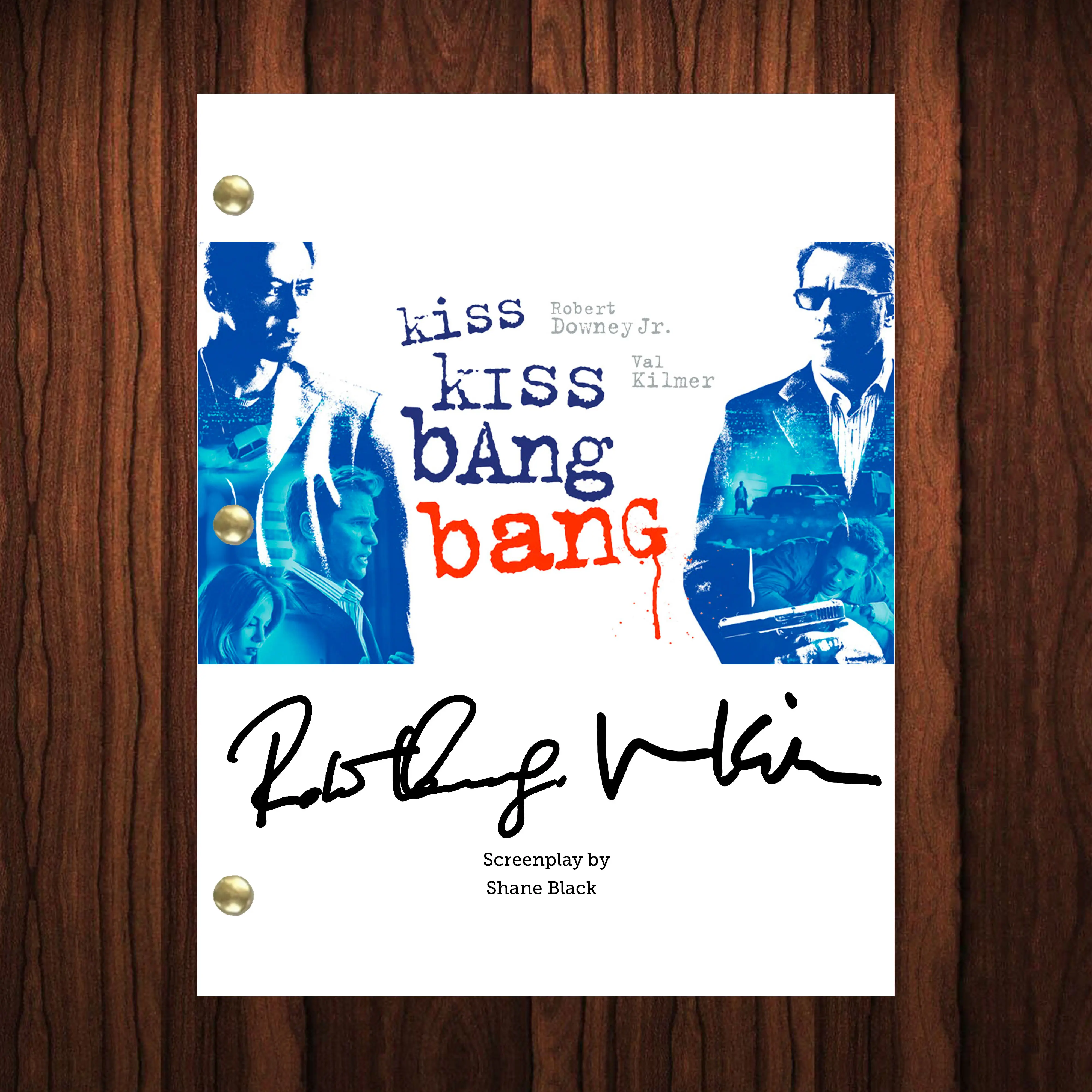 Kiss Kiss Bang Bang Movie Script Full Screenplay Full Script Christmas Movie Reprint Robert Downey Jr Val Kilmer Autographed Signed