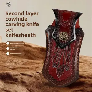 Leather Folding Knife Protection Case, Portable Storage Bag, Tool Pouch, Waist Hanging Design, Outdoor Camping Travel Use, Camping Tools, Survival Gear