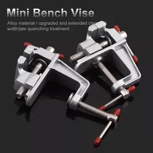 35MM Aluminium Alloy Table Bench Clamp Vise Multi-functional Bench Vise Table Screw Vise Clamp with Thread for DIY Craft Mold Fixed Repair Tool