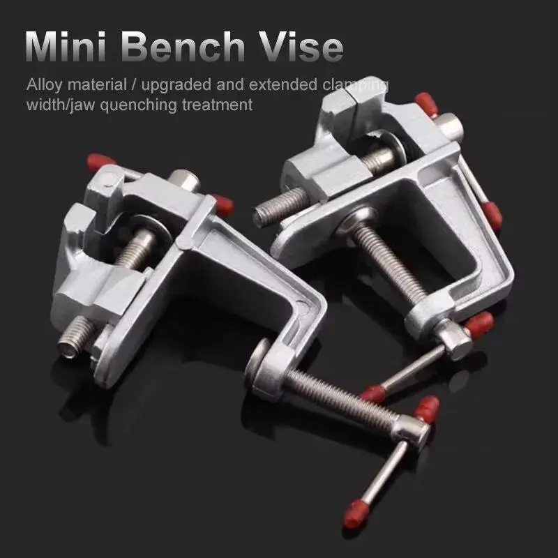 35MM Aluminium Alloy Table Bench Clamp Vise Multi-functional Bench Vise Table Screw Vise Clamp with Thread for DIY Craft Mold Fixed Repair Tool