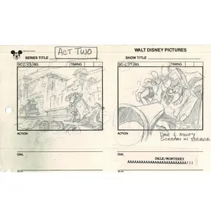 Chip n Dale Rescue Rangers Original Production Animation Storyboard Walt Disney FIRST EPISODE 1988 A14
