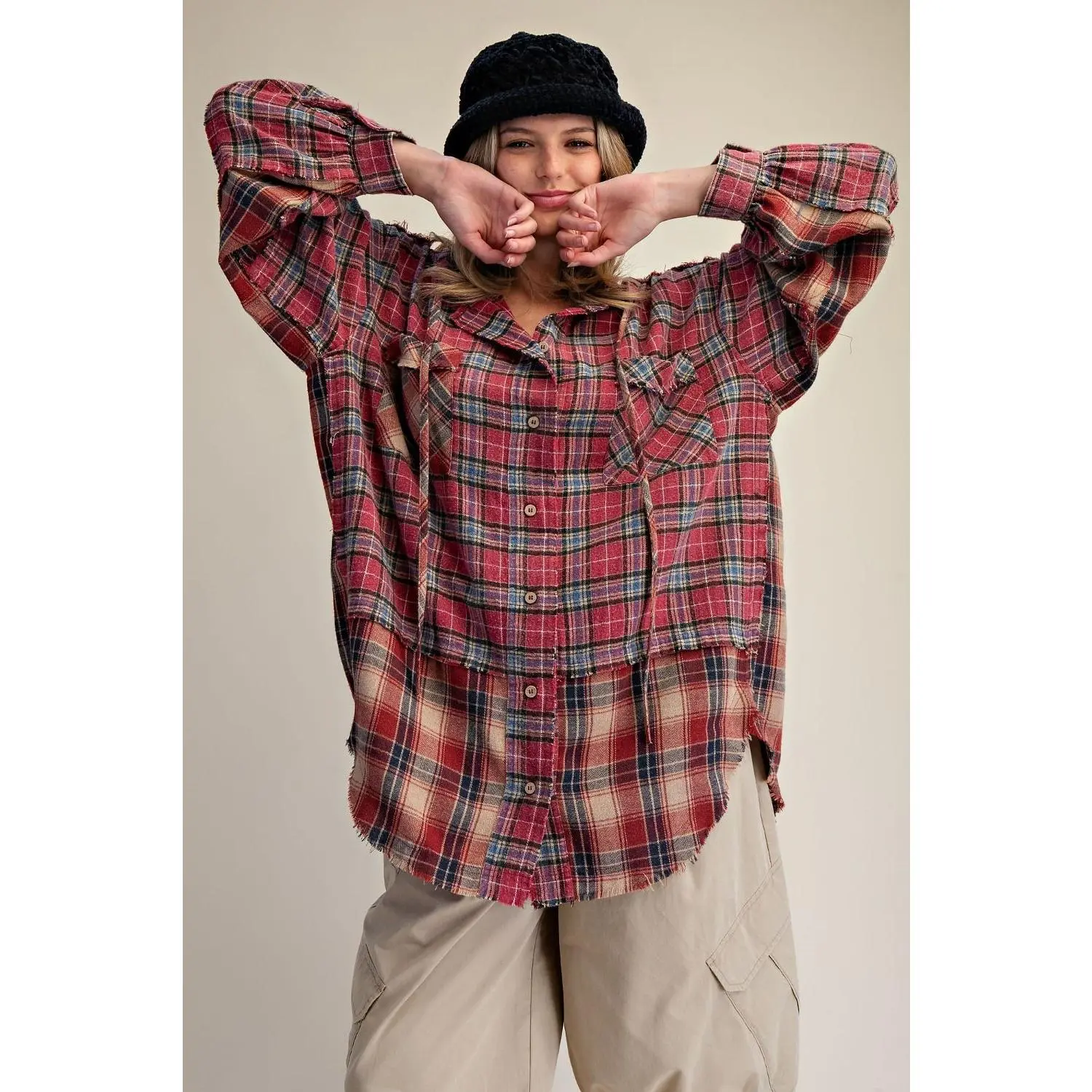 Crimson Campfire Flannel Shacket