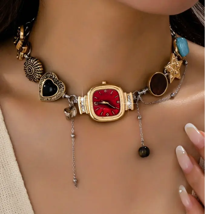 Y2K Charm Chain Necklace for Women – Heart, Star & Butterfly Pendant Layered Style, Trendy Fashion Jewelry for Everyday Wear & Gifts