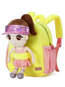 Fashionable children's backpack, suitable for girls aged 2-4, detachable doll backpack Rainbow Bag Smiley Face Bag Summer