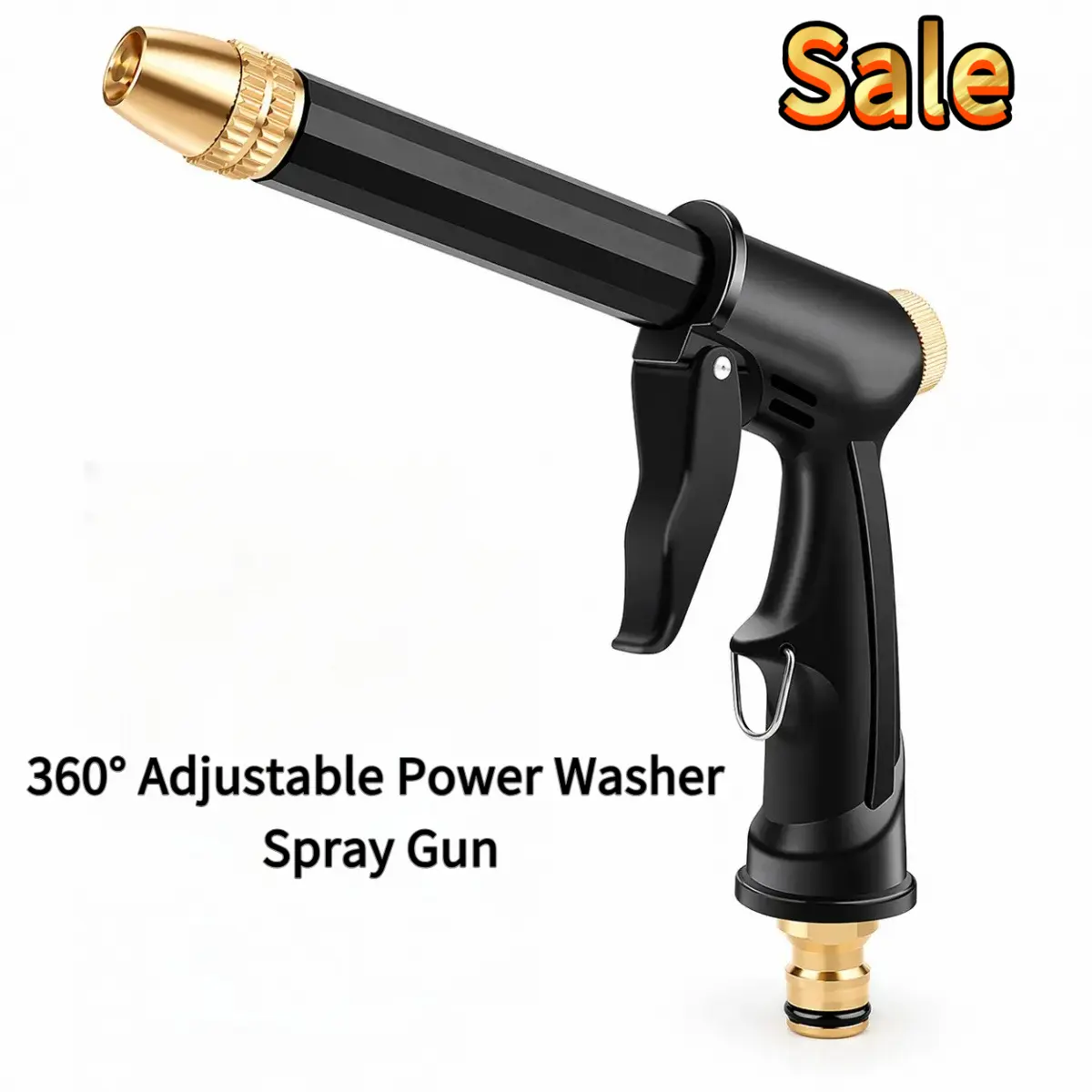 360 Adjustable Water Hose Sprayer High Pressure Garden Hose Nozzle Heavy Duty Power Washer Spray Wand Attachment for Lawn Yard Watering Car Wash Auto Detailing Outdoor Home Cleaning Tools Cool Practical Birthday Gifts for Men Husband Dad Must Haves