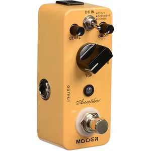 MOOER Acoustikar Guitar Effect Pedal, Piezo / Standard /Jumbo Modes, Acoustic Guitar Simulation Effect Pedal