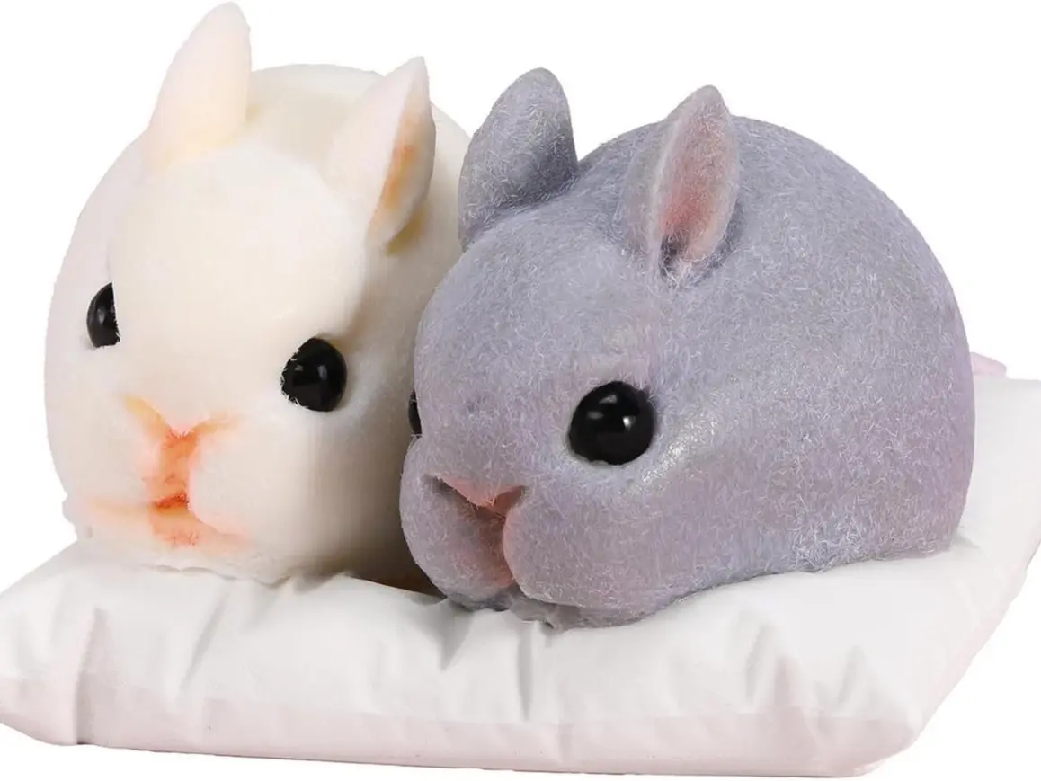 Squishy Rabbit Stress Relief Toy – Ultra Soft Silicone Fidget Toy, Cute Squeeze Sensory Toy for Anxiety Relief, Non-Toxic Squishy Bunny, Hand Therapy Toy for Kids & Adults