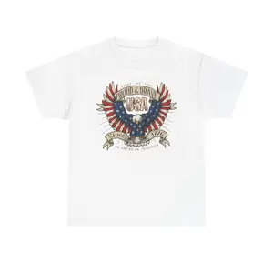 Proud & Brave USA Eagle T-Shirt | American Flag Patriotic Tee
