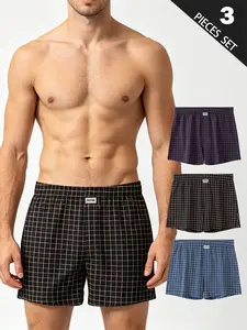 3 Premium Lightweight Luxury Men's Comfort Underwear - Stylish, Elastic, Soft Boxer Briefs for Casual and Office Travel Outfits, Suitable for Daily Wear and Office/Travel, Wearable All Year Round