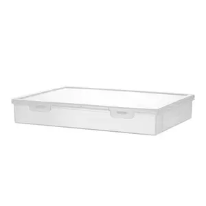 Large-Capacity Transparent A4 Document Storage Box, Home Certificate Organizer, Student Desktop Storage, 1pc Office Supplies