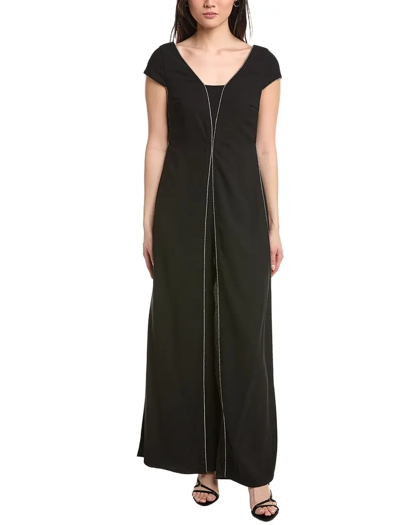 Joseph Ribkoff Cap-Sleeve Rhinestones Jumpsuit