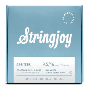 Stringjoy 9.5-46 Balanced Super Light Plus Gauge Orbiters - Coated Nickel Electric Guitar Strings