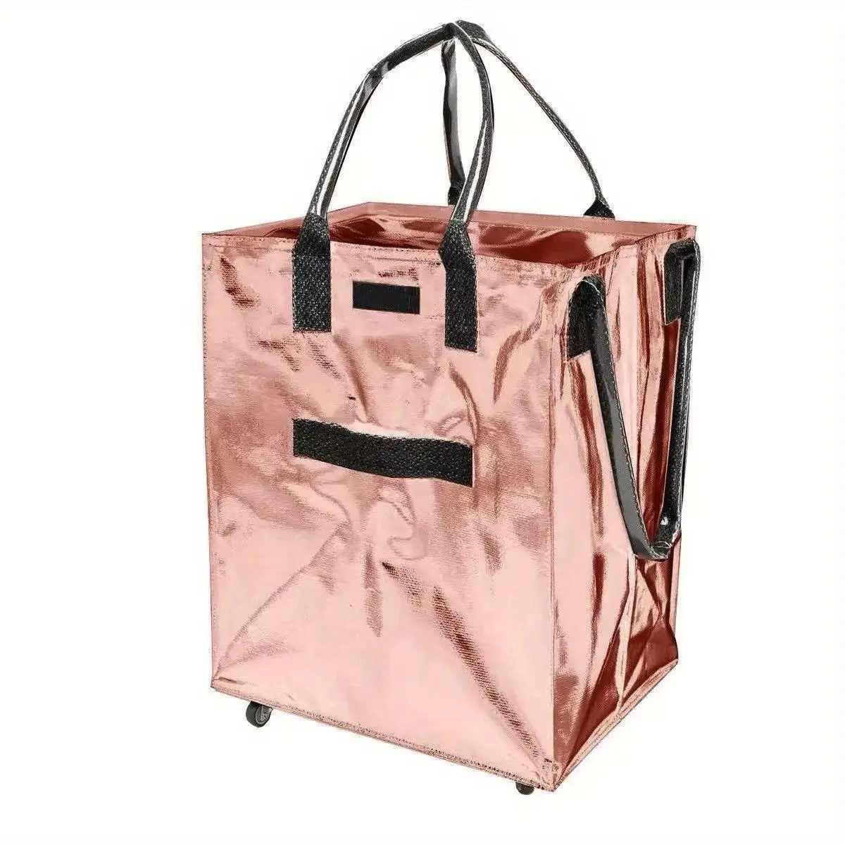 Medium-sized rolling tote bag with matching shoulder strap，grocery bag