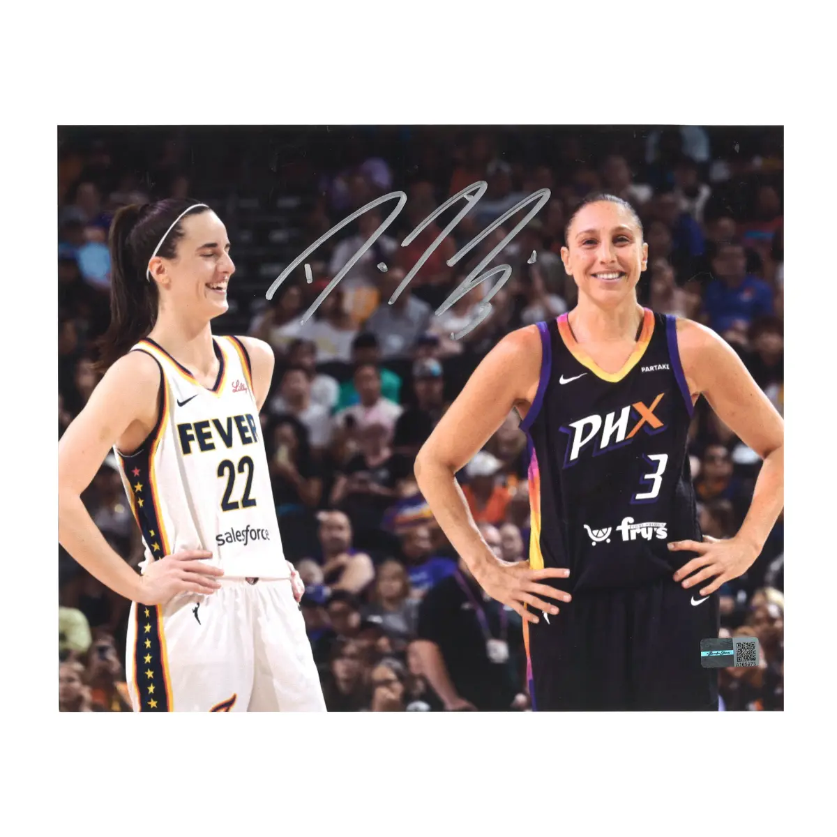 Diana Taurasi Phoenix Mercury Autographed Signed Caitlin Clark 8x10 Photo (CX Auth)