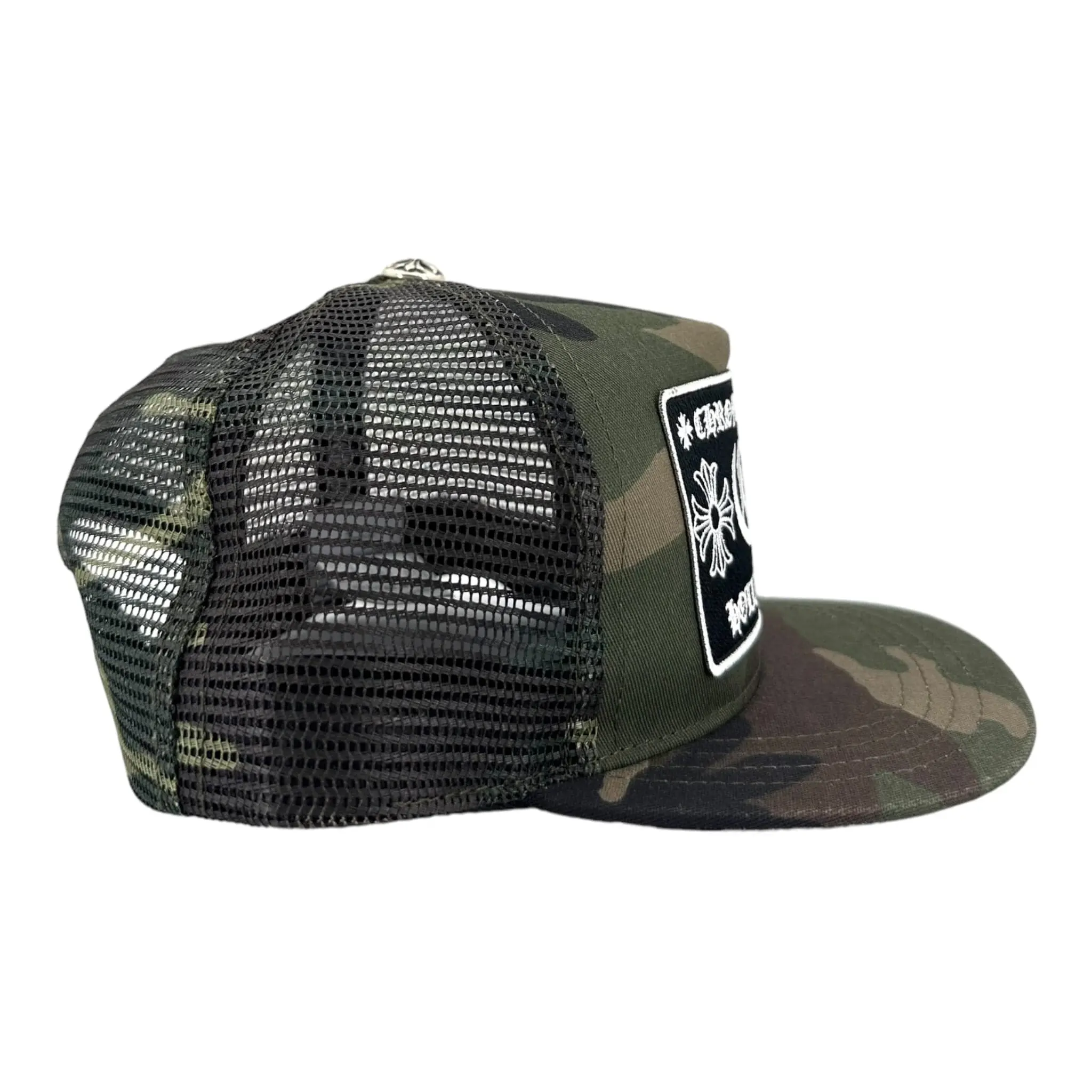 Chrome Hearts King Taco Trucker Hat Camo (Pre-Owned) – PIECES Chrome Hearts Green Camouflage Mesh Trucker Hat display picture 1